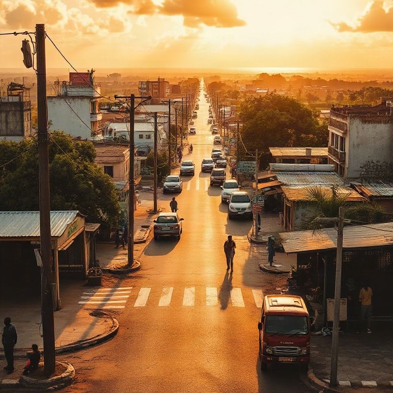 Street view of Lamu Road in Malindi, Kenya